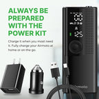 and Power Kit Bundle Deal - 1 bundle - Tire Inflator Portable Air Compressor with Power Kit for Charging on The Road - Cordless Air Pump for Car Tires, Motorcycle, Bicycle, Balls