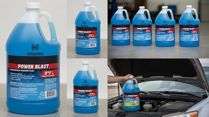 (6 Gallons) - Power Blast Windshield Washer Fluid, 0°F Protection, Blue, 1 Gallon Jug, Ready to Use (6 GALLONS, Blue Power Blast 0°F)