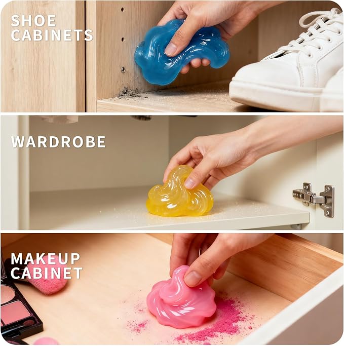 Car Cleaning Gel（4 Packs） Dust Cleaning Putty Universal Car Interior Cleaner Keyboard Dust Remover Car Slime Gifts for Men Women Girl