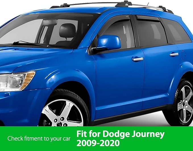 Goodyear Shatterproof in-Channel Window Deflectors for Dodge Journey 2009-2020, Rain Guards, Window Visors for Cars, Vent Deflector, Car Accessories, 4 pcs - GY007886