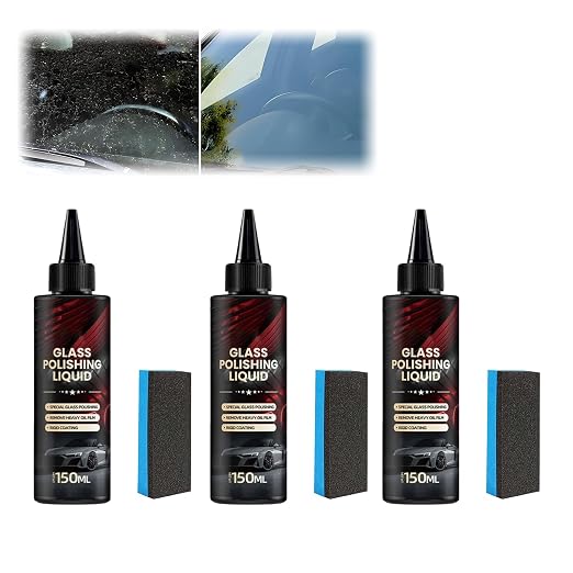 2025 New Glass Polishing Liquid with Sponge - Windshield Anti Fog Hydrophobic Coating Spray, Scratch Remover for Car Windows, Mirrors, Oil Film & Glass Surfaces (3)