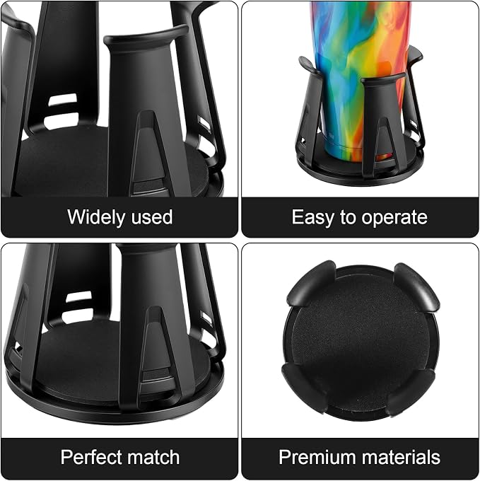 2 Pcs Car Cup Holder Expander, Adjustable Cup Holder for Cars Automotive Slim Can Cupholder Insert Adapter with Self-Adhesive & Suction Cups Secure Drink Holders for Car SUV Truck