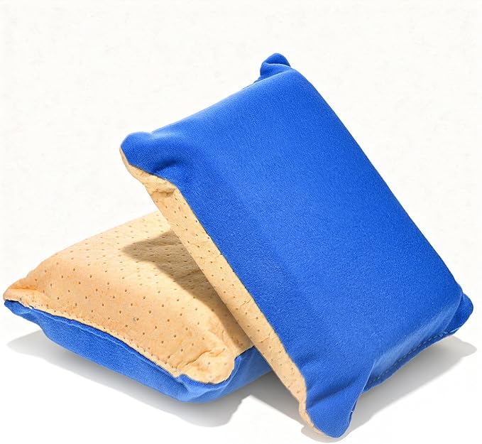 2 PCS Car Window Defogger Sponge, Absorbent Car Windshield Cleaner Inside Reusable Mirrors Window Glass Defogging Sponge for Auto Glass Fog and Steam Removal Non-Scratch Cleaning (Blue+Yellow)