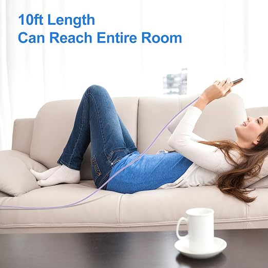 USB C Charger Cable, 2Pack 10ft Fast Charging USB Type C Cord Cable for Android Phone Pad Laptop, USB A to USB C Type C Charger Cable Compatible with iPhone 15 Pro/Plus/Max-Light Purple