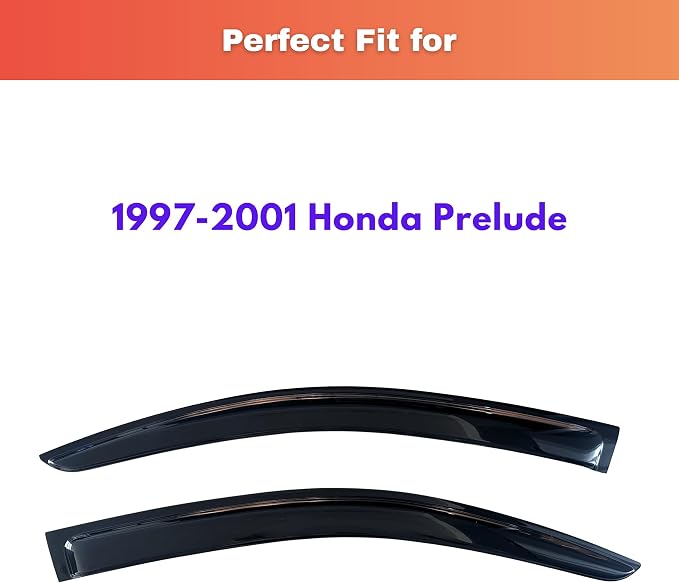 KPY Rain Guards Fit for 1997-2001 Honda Prelude, Out-Channel Window Visors Vent Wind Deflectors 2PC, Car Accessories for 97-01 Prelude