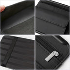 Car Sun Visor Organizer, Car Visor Pocket Wallet Pouch Holder, Vehicle Sunshade Glasses Case Storage Bag with Multi-Pocket Net Zipper, Auto Interior Accessories Universal for SUV Truck Van (Black)