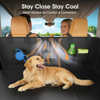 XL Hard Bottom Dog Car Seat Cover for Back Seat, 58"x69" Waterproof PU Leather Hammock with Side Flaps, Non-Slip Protector for Full-Size Trucks & SUVs, Supports Up to 450 lbs – Gray