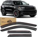 Window Visor Rain Guards for Dodge Durango 2011-2023 2024 2025 2026, Out-Channel Window Deflectors Vent Visors for Rainy Weather, Sun Protection & Ventilation, Smoke Tinted, 4PCS