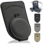 Sunglass Holder for Car Visor, Magnet Adsorbed Sunglasses Holder for Car Accessories Parts, Leather Car Sunglass Holder, Car Visor Sunglasses Clip for Glasses Cards (1PCS, Black)