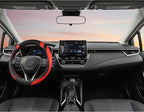 Customized Auto Car Steering Wheel Cover for Toyota Rav4 Corolla Camry Highlander (Black+Red)