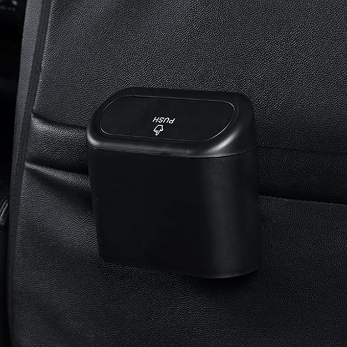 Car Trash Can with Lid, Mini Auto Dustbin Garbage Organizer Holder 2 Packs, Automotive Storage Container Bin with 60 Pcs Bags for Vehicle, Home, Office