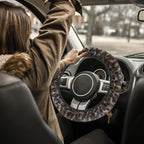Fuzzy Steering Wheel Cover, Leopard Fluffy Car Wheel Cover for Women Men, Soft Furry Vehicle Steering Wheel Protector Warm Non-Slip Car Accessories 15 inch Universal Fit Auto, Suvs, Truck