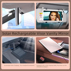 Sun Visor Vanity Mirror, LED Dimmable Car Mirror with 3 Light Modes, Easy to Install & Equip Strap Mounting, for Women's Makeup, Women's First Choice (solar car sun visor)