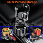 2-in-1 Adjustable Car Cup Holder Expander & Organizer – Dual Automotive Drink Holder for Bottles, Snacks, Phones – Fits Most Vehicles (3.0"-5.9" Diameter, 20 oz Capacity, Non-Slip Base) Black