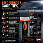 Oil Film Cleaning Brush for Car Windows，2026 Upgraded Clear Vision Windshield Cleaner with Anti-Rain Coating, Improving Clarity & Safer Driving (2 PCS)