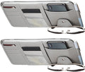 2 Packs Car Sun Visor Organizer, Sunglasses Holders for Car Sun Visor PU Auto Interior Accessories Storage Travel Document Holder with Multi Pocket (Gray, 12.2 x 6.1 Inches)