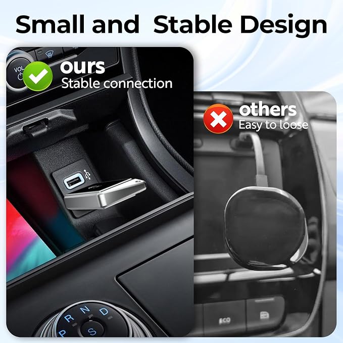 2-in-1 Wireless CarPlay & Android Auto Adapter | Converts Wired to Wireless, Plug & Play, Compatible with 2018+ Cars, Includes Lanyard, For iPhone and Android Phones