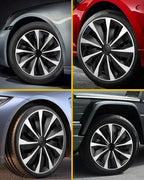 Hubcaps,16 inch hubcaps Set of 4, Wheel Rim Cover ABS Material, Snap On Car Truck SUV Replacement, for Toyota Camry Nissan Mazda etc, Black & Silver