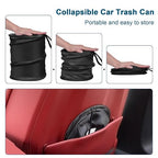 Car Trash Can, 2.6 Gallons Car Garbage Can, Collapsible Trash Bin | Pop-Up Trash Can for Car Front Back Seat, Portable Car Trash Bag Hanging for Vehicle SUV Rv Truck Accessories Interior, Black
