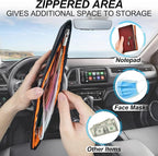 Car Sun Visor Organizer Auto Interior Accessories Pocket Organizer, Sunglasses Holder Car Truck Visor Storage Pouch for Cards, Pens and Document - Beige