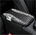 Bling Rhinestones Center Console Covers for Cars,Upgraded Arm Rest Cover for Car with Side Storage Pocket for Car Seat Organizer,Middle Console Cover Stylish Car Decoration (Bling Silver)