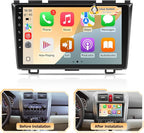 Linux Car Radio for Honda CRV 2007-2011 Fast Boot Wireless CarPlay & Android Auto, 9 Inch Touch Screen for Honda CRV Bluetooth FM 1280P Backup Camera SWC