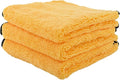 Professional Grade Premium Microfiber Towels for Cars, Gold, 16" x 16", Ultra-Soft and Scratch-Free Car Detailing Cloths for Trucks, Motorcycles, and More - 3 Pack