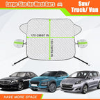Car Windshield Cover for Ice and Snow - Magnetic Car Windshield Snow Cover, Winter Frost Guard Car Window Covers Snow Shield Ice Cover & 4-Layer, Anti-UV for Most Cars Big Size (67x 59in)