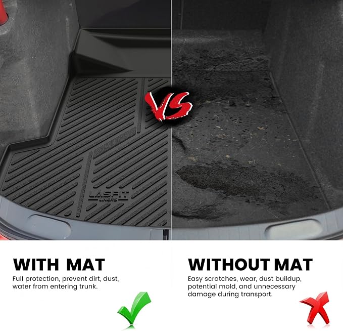 Trunk Mat for Chevrolet Chevy Impala 2014-2020 (Not Fit Equipped with The Auto Stop/Start System), All Weather TPE Custom Fit Cargo Mat Trunk Liner for Chevy Impala Accessories, Black