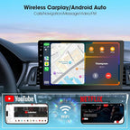 Wireless Double Din Car Stereo with CarPlay/Android Auto,Carplay Screen for Car,Voice Control with Backup Camera,Bluetooth,Navigation, Mirror Link (10.1 Inch)
