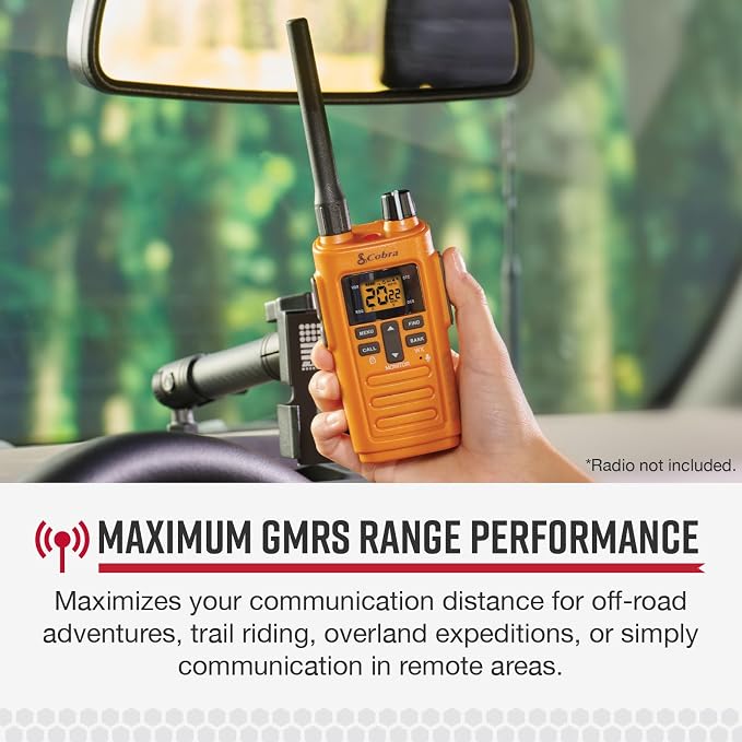 Cobra GMRS Trailblazer Antenna Grey - High-Performance Antenna for GMRS Two-Way Radios, Grey Finish