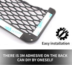 2 Pcs Black Car Net Pocket， Abs Self-Adhesive Multifunctional Car Mesh Bag Organizer Net，7.87in*3.15in Automotive Frame Storage Net Pocket. Suitable for Cars