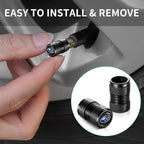 Tire Valve Stem Caps, Compatible with Subaru Series Stem Cap Universal Car Air Cover Car Accessories for Cars, SUV, Truck, Motorcycles 4pcs （Black）