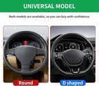 Car Steering Wheel Cover 15 inch, Microfiber PU Leather Elastic Steering Wheel Protector, Anti-Slip Breathable Car Interior Accessories for Most Cars (Green)