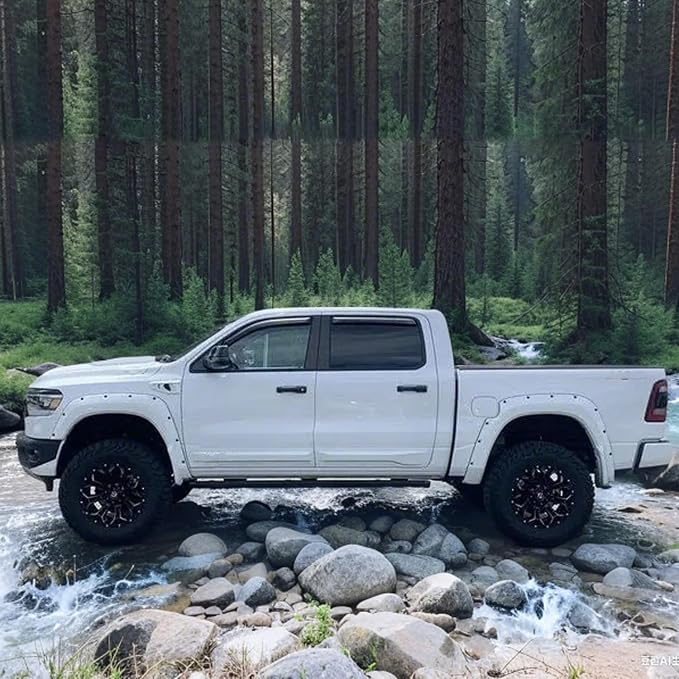 in-Channel Window Visors Rain Guards for Dodge RAM 1500 2019-2026 Crew Cab | Wind Deflectors, Window Vent Visor, Sun Shades, Window Shields, Dark Smoke
