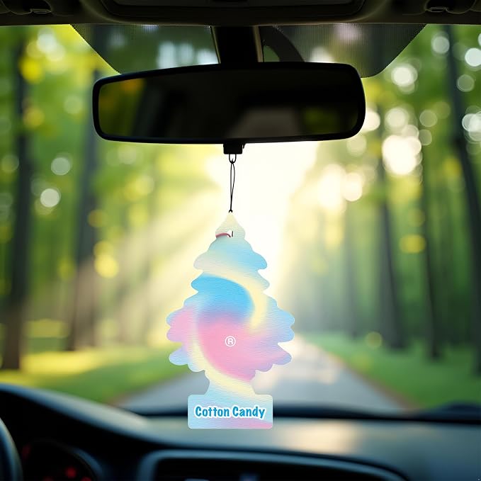 Car Air Freshener | Hanging Paper Tree for Home or Car | Cotton Candy | 3 Pack