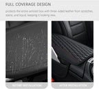 Patchwork Leather Center Console Covers for Cars,Upgraded Arm Rest Cover for Car with Side Storage Pocket for Car Seat Organizer,Middle Console Cover Stylish Car Decoration (Black)