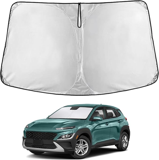 Windshield Sunshade Compatible for Hyundai Kona 2018-2021 2022 2023, Sun Visor for Front Windshield & Window Sun Shade Cover, UV Heat Blocker & Protector, Car Accessories