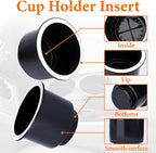 2PCS Cup Holder Insert, Plastic Cupholder Insert for Car, Universal Drop In Cup Holder, Car Seat Cups Holders Replacement for Sofa Boat Rv Couch Golf Cart Truck Poker Table, for 2.8" to 3.7" Cups Base