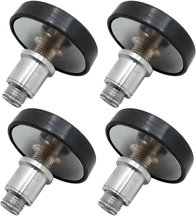 4-Pack 38mm Car Lift Rubber Pads Screw Up Heightening Feet for 2 Post Lift Round Tray Adapter Pad 38mm Shaft Diameter Universal Fit Heavy Duty Rubber
