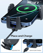 Sturdy CD Slot Phone Mount Upgraded Wireless Charger with One Hand Operation Design, Hands-Free Car Phone Holder Compatible with iPhone 17 Pro Max Plus 16 15 14 13 12 11, Samsung S25 S24