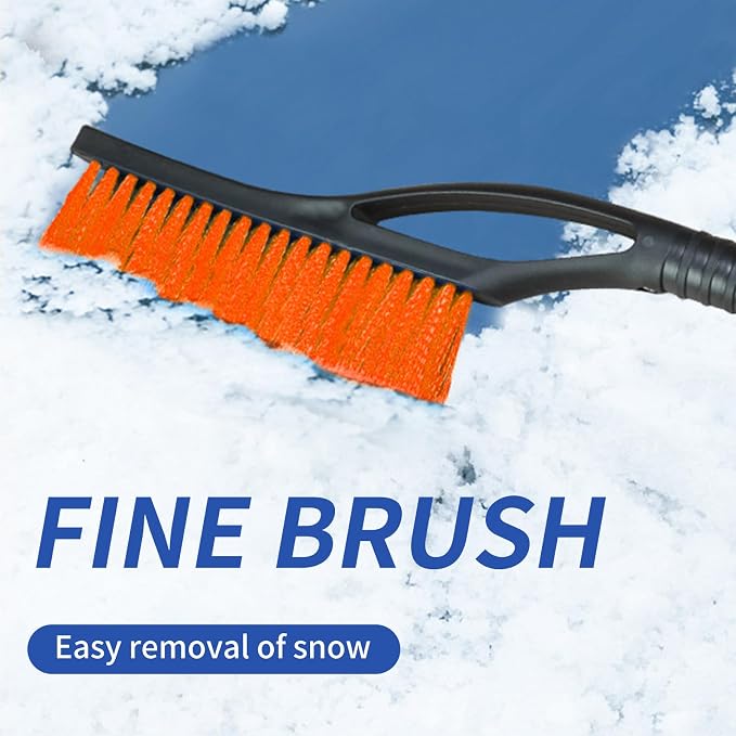 26.7" Snow Brush & Ice Scraper for Car Windshield, Snow Brush with Squeegee, Detachable Snow Removal Tool with Comfortable Ergonomic Foam Grip for Cars, Suvs, Trucks, RVs