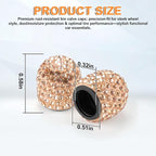 4 Pack Handmade Crystal Rhinestone Car Tire Valve Stem Caps, Car Wheel Tire Valve, Attractive Dustproof Bling Car Accessories, Universal for Cars, Trucks and Motorcycles-Orange