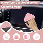 Car Screen Cleaner, 4.1''×4.1'' Microfiber Dashboard Wipes, Square Microfiber Cloth, Automotive Display Wipes,Vehicle Screen Cleaner Tool for Dashboard Display, Car Interior Tool (Pink)