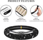 Sun Pattern Steering Wheel Cover Non-Slip Auto Steering Wheel Protector Car Accessories Universal Fit 15 Inches for Men Women