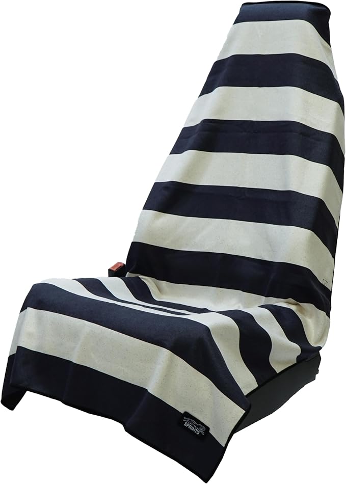 Athletic Running Towel, Full-Sized, Car Seat Cover - Performance Microfiber (Midnight Boardwalk Stripe)
