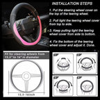 Microfiber Leather Steering Wheel Cover Large-Size for F150 F250 F350 Ram 4Runner Tacoma Tundra Range Rover Model S X with 15 1/2 inches-16 inches Outer Diameter Pink