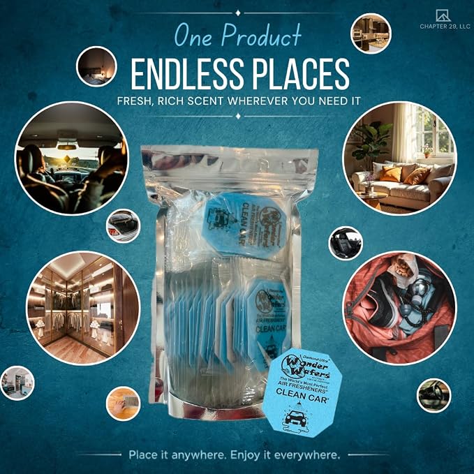 Wonder Wafers 75 Count Air Fresheners Individually Wrapped, Clean Car Fragrance