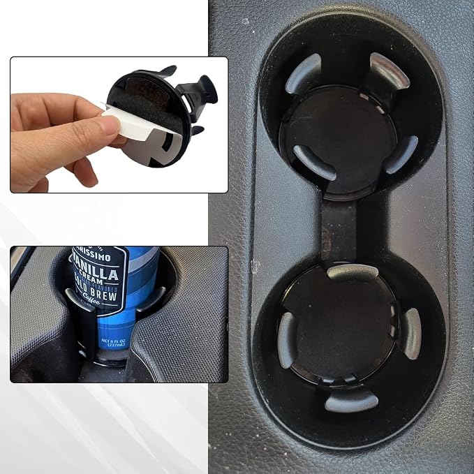 2PCS Car Cup Holder Insert, Cup Holder Expander, Multifunctional Auto Drink Rack with Adaptive Clamp Arm, Auto Accessories Car Beverage Insert Adhesive Storage Rack for SUV, Sedan, Truck