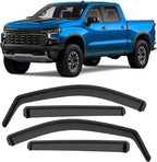 in-Channel Rain Guards Fit for Chevy Silverado 1500 2019-2026 Crew Cab, Durable Side Windows Rain Guard Compatible with GMC Sierra 1500 Crew Cab 2019-2026 Wind Deflectors Black 4 PCS